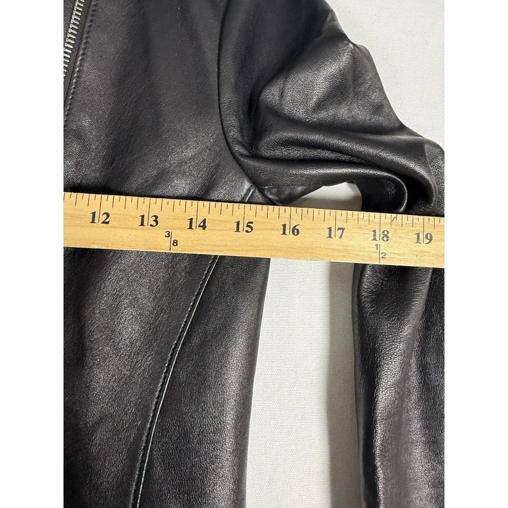 Coach Leather Moto Jacket Black Women's 0 Lamb Skin Full Zip